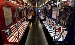 New York City subway decorated after the Man in the High Castle.